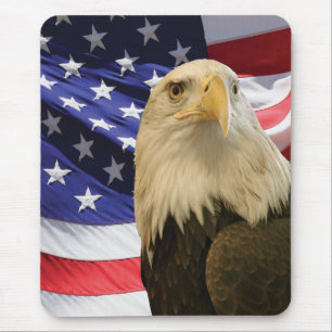Mousepad American Bald Eagle and Flag
