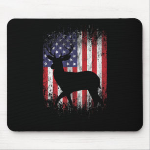 Mousepad American Deer Hunting Patriótico Flag Whitet