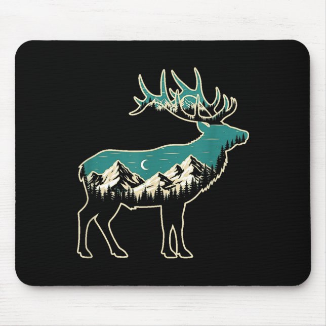 Mousepad American Elk Lover Dad Retro Hunting  (Frente)