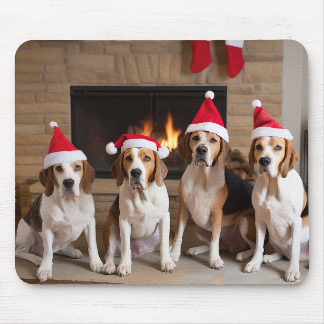 Mousepad American English Foxhound Lareira Natal (Frente)