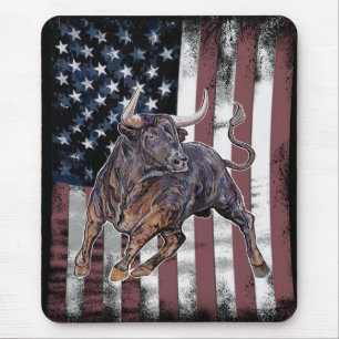 Mousepad American Flag Bull