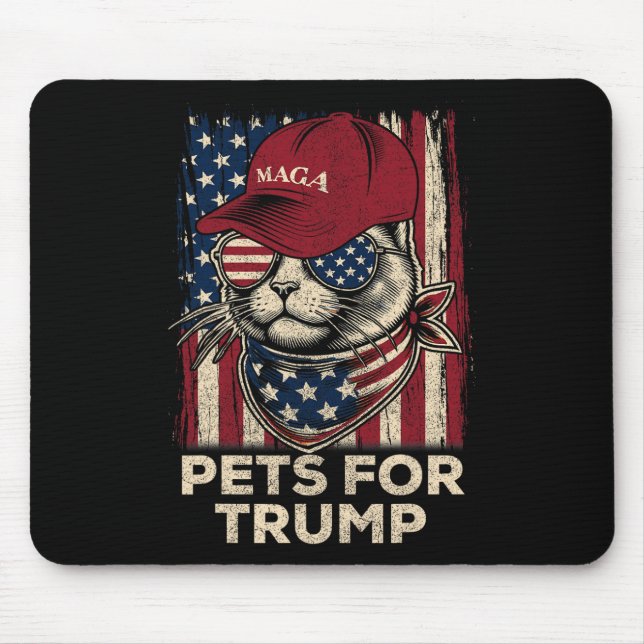 Mousepad American Flag Cat Vive Problem Trump 2024 (Frente)