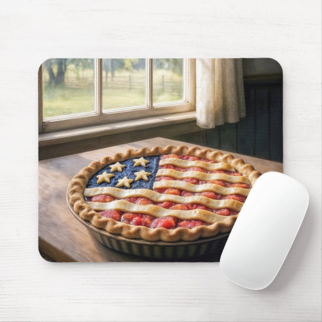Mousepad American Flag Crust On Homemade Pie (Com mouse)