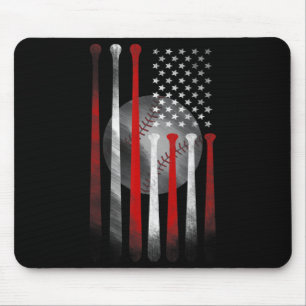 Mousepad American Flag Vintage Baseball Flag Pai Mãe Tee