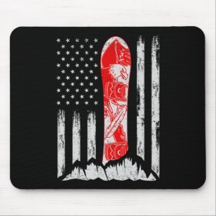 Mousepad American Flag Vintage Legal Snowboard Sno