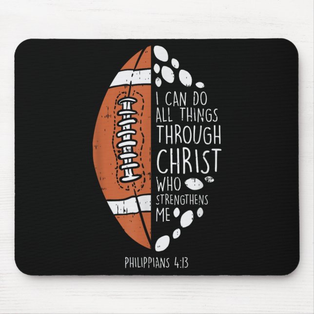 Mousepad American Football I Can Do Things Bible God Jesus  (Frente)