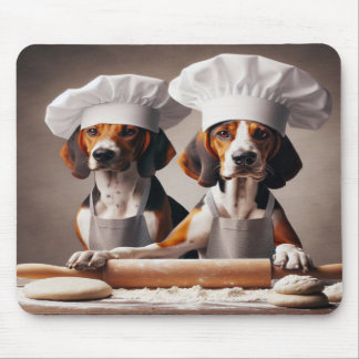 Mousepad American Foxhound Duo Baking Dough Brown