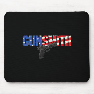 Mousepad American Gunsmith Patriot Usa Flag Retro Style Gun