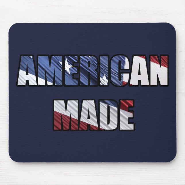 Mousepad American Made Patriotic Red White e Blue USA Flag (Frente)