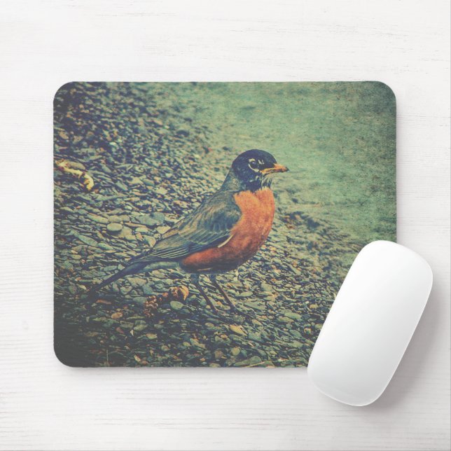 Mousepad American Robin Bird Nature (Com mouse)