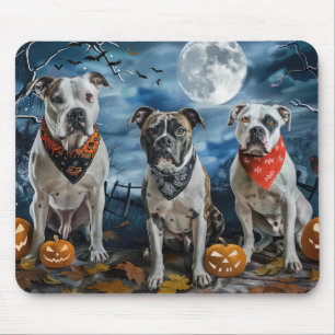 Mousepad American Staffordshire Halloween Assustador