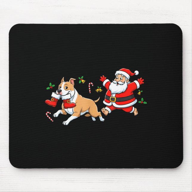 Mousepad American Staffordshire Terrier Santa Claus Boots C (Frente)