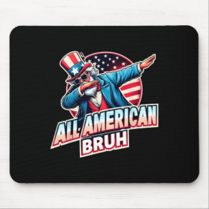 Mousepad Americano Bruh American Flag Funny 4 De Julho