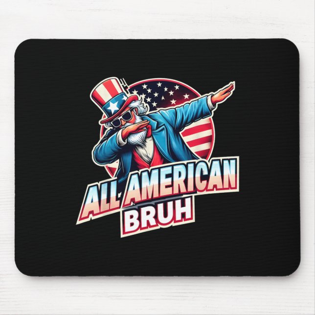 Mousepad Americano Bruh American Flag Funny 4 De Julho (Frente)