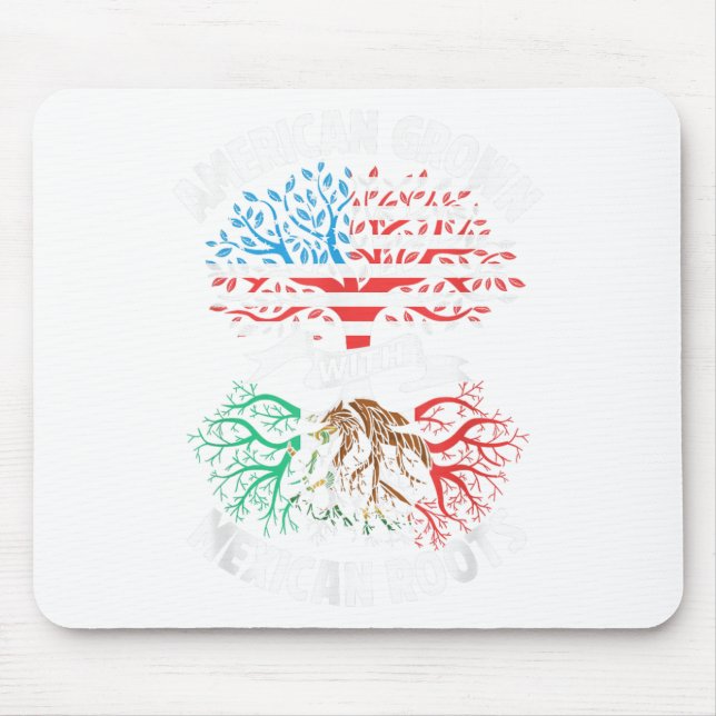 Mousepad Americano cresceu com raízes mexicanas México EUA  (Frente)
