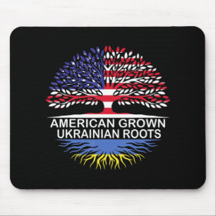 Mousepad Americano Cresceu na Ucrânia Bandeira