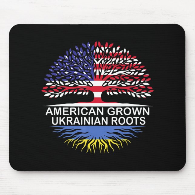 Mousepad Americano Cresceu na Ucrânia Bandeira (Frente)
