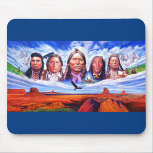 Mousepad Americanos nativos Chefes Indianos Personalizáveis