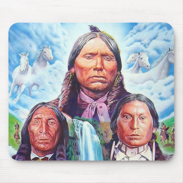 Mousepad Americanos nativos de Chefes Modelo índios Persona (Frente)