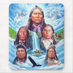 Mousepad Americanos nativos Famosos de Chefes Indianos