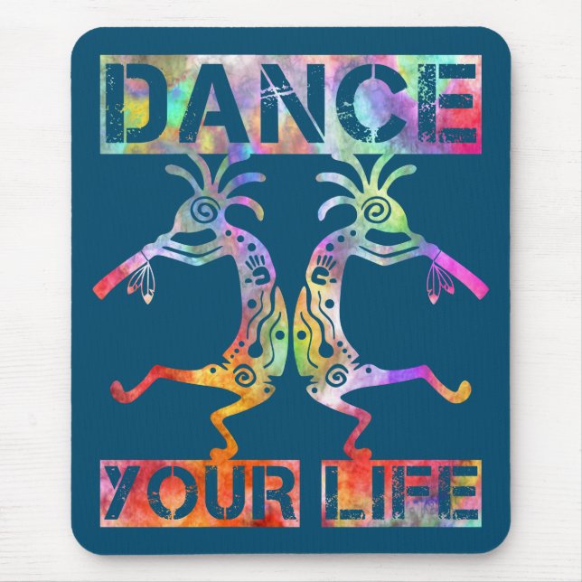 Mousepad Americanos nativos Kokopelli - Dance a sua vida 3 (Frente)