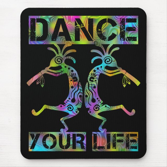 Mousepad Americanos nativos Kokopelli - Dance sua vida 2 (Frente)