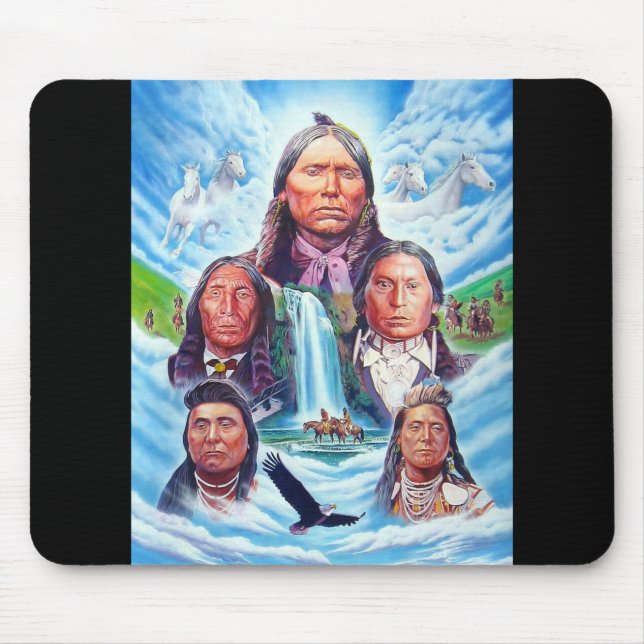 Mousepad Americanos nativos Modelo de pintura Chefes Indian (Frente)
