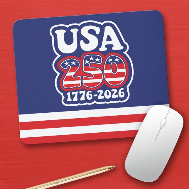 Mousepad America's 250th Birthday - Groovy USA 250 (2026 Birthday Celebration for America --- 250 Years)