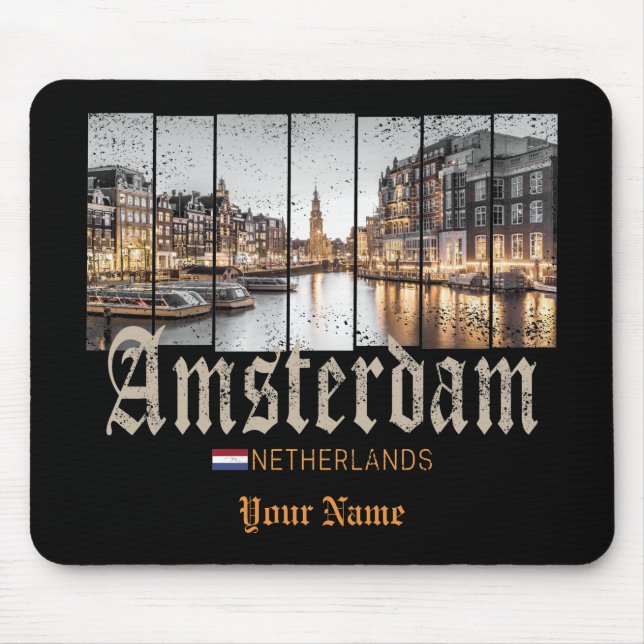 Mousepad Amesterdã Holanda - Vintage souvenir (Frente)