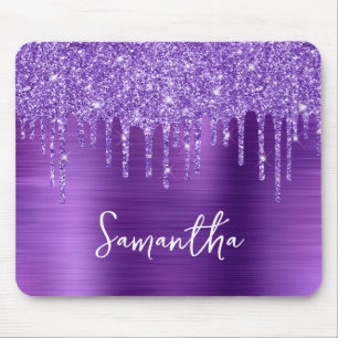 Mousepad Ametist Roxo Coletor Nome do Glitter