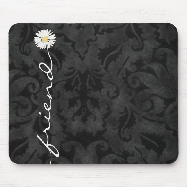 Mousepad Amiga Daisy em Black Damask (Frente)
