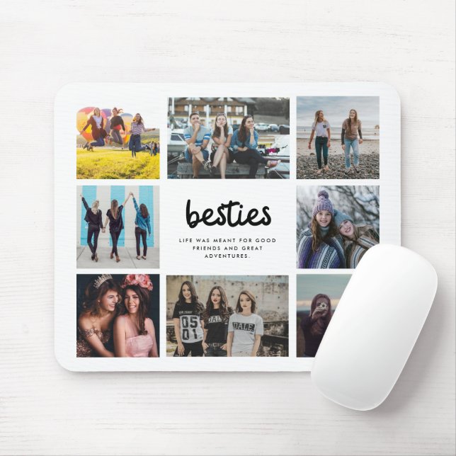 Mousepad Amigo Besties Cita Oito Colagem de Fotos (Com mouse)