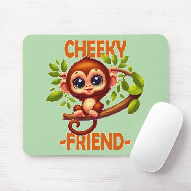 Mousepad Amigo Cheeky trocadilho Macaco-Bebê Bonito em um d (Com mouse)