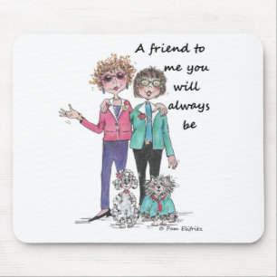 Mousepad Amigo para mim, caloroso ditado por dois amigos, e