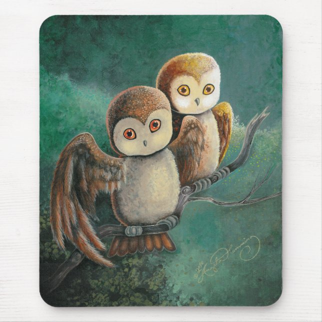 Mousepad Amigos da Coruja Arte de Coruja (Frente)