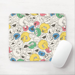 Mousepad Amigos da Rua Sésamo Padrão de Núcleo Cabeça Gra