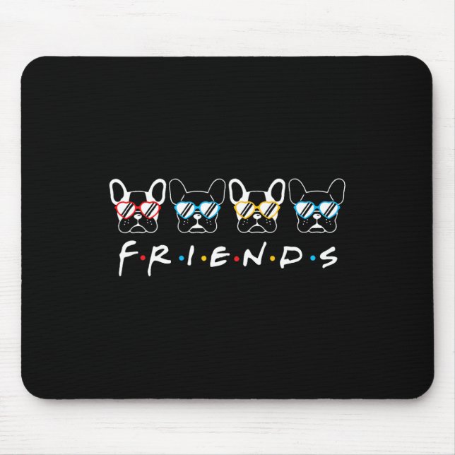 Mousepad Amigos franceses Bulldog Lover Gift (Frente)