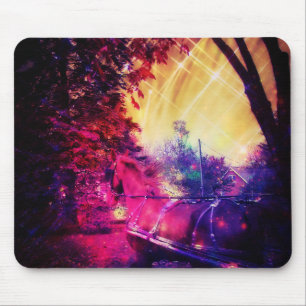 Mousepad Amish Horse e Buggy Trippy Arte Digital Colorida