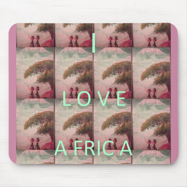 Mousepad Amo África - Padrão paisagístico cultural (Frente)