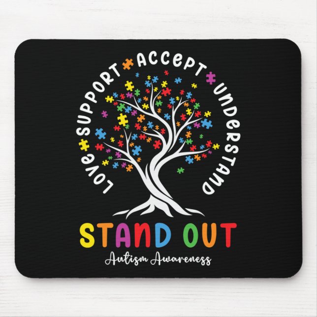 Mousepad Amo Suporte Aceite Compreender Consciência Autismo (Frente)