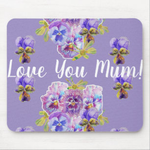 Mousepad Amo-Te A Mãe Púrpura De Mouse De Computador Flórid