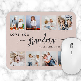 Mousepad Amo-Te Avó 8 Foto Collage Blush Pink