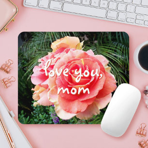 Mousepad Amo-Te Mãe Citar Rosa Rosa Rosa Rosa Fotografia Br