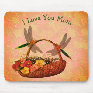 Mousepad Amo-Te Mãe, Dragonflies Flower Basket