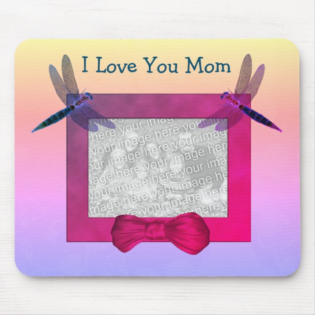 Mousepad Amo-Te Mãe Foto Personalizada De Dragonfly (Frente)