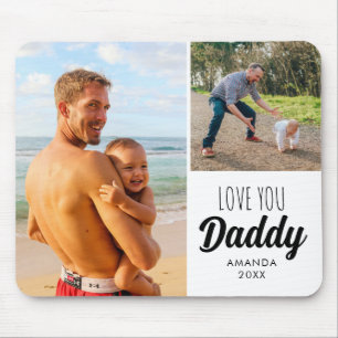 Mousepad Amo-Te Pai Duas fotos personalizadas do pai