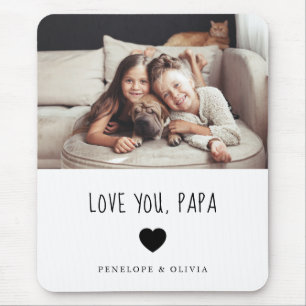 Mousepad Amo-Te Papá Sua foto e texto manuscrito