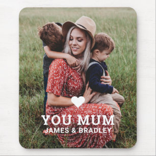 Mousepad Amo Você Mãe Foto de Coração Dia das Mães