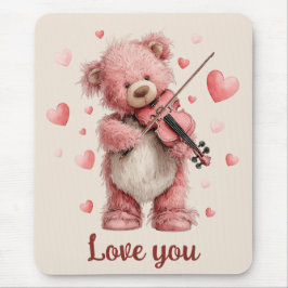 Mousepad Amo Você Teddy com Violino