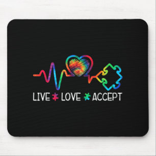 Mousepad Amor ao Vivo Aceita Autismo Sensibilização Coração